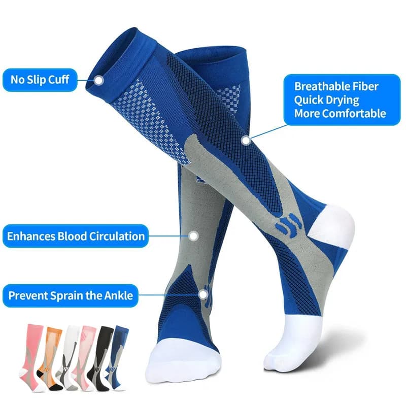 Chaussettes pour varices, bas de compression, infirmière, sport, cyclisme, pour diabétiques, course à pied, cadeau pour hommes, diabète, randonnée naturelle