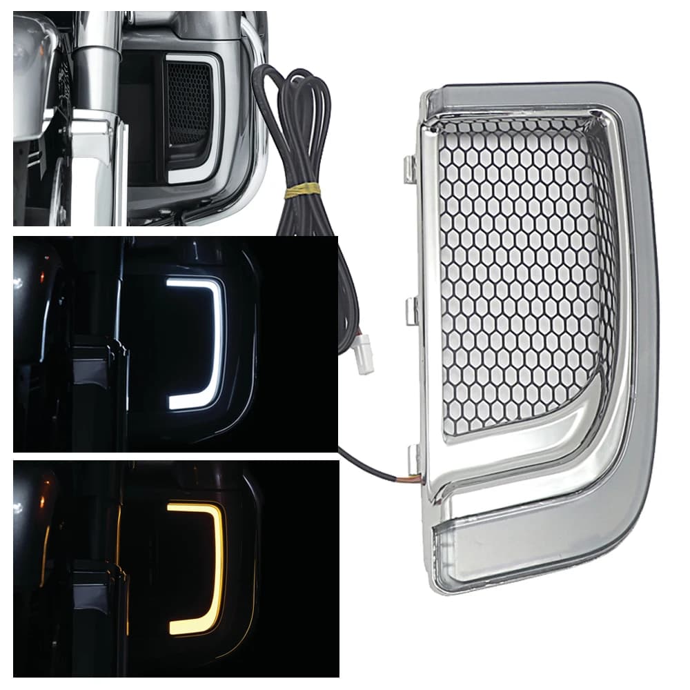 Carénage LED noir pour motos, grilles inférieures, lumière pour Touring Street Electra Glide Tri Glide FLHTKSE CVO Limited FLHTCU