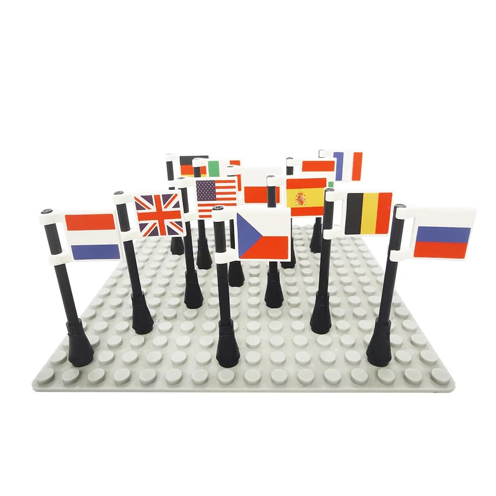 Pièces de briques 2335 drapeau National pour figurine militaire drapeaux carrés de la Force terrestre accessoire Bricklink bloc de construction particules Brickset