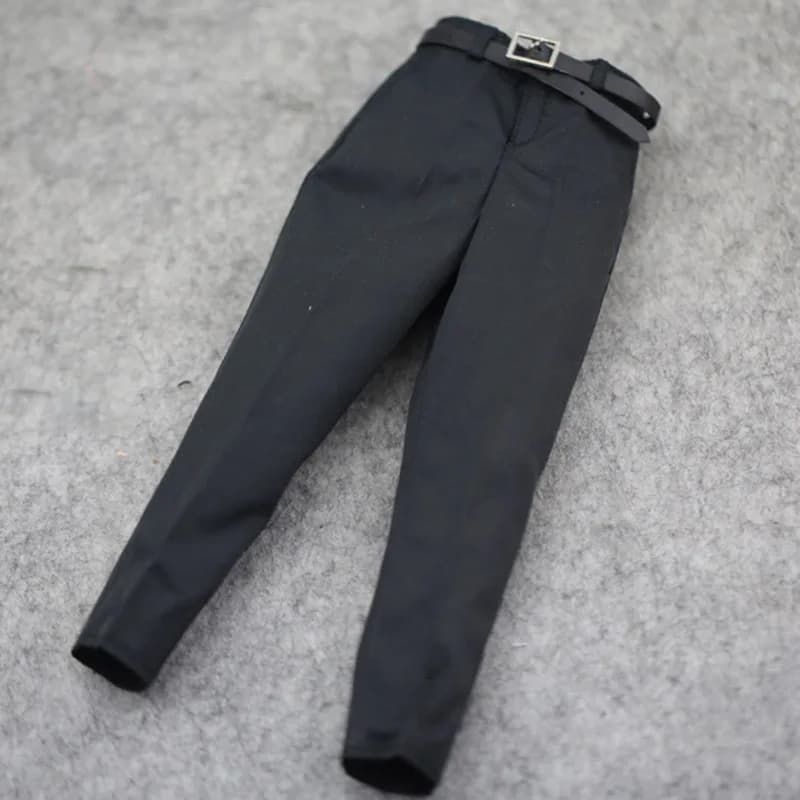 Costume de 12 ''pour homme, échelle 1/6, pantalon noir, Costume avec ceinture, figurine de soldat masculin, poupées corporelles, en Stock