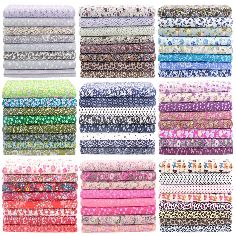 Tissu en coton à imprimés floraux pour couture, lot de 8 pièces de 30x30cm, étoffe pour couture, matelassage, bricolage, artisanat, accessoires, Patchwork