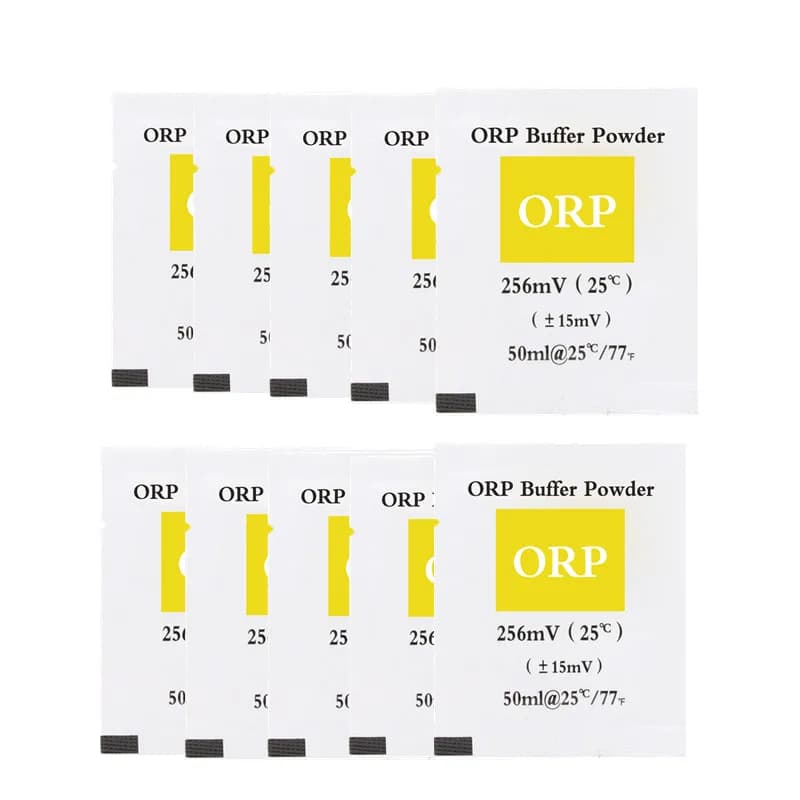 Lot de 10 poudres de calibration ORP, poudre tampon, solution de calibration pour testeur de poudre ORP, solution de mesure ORP 256mV, poudre pour mesureur ORP, 40% de réduction