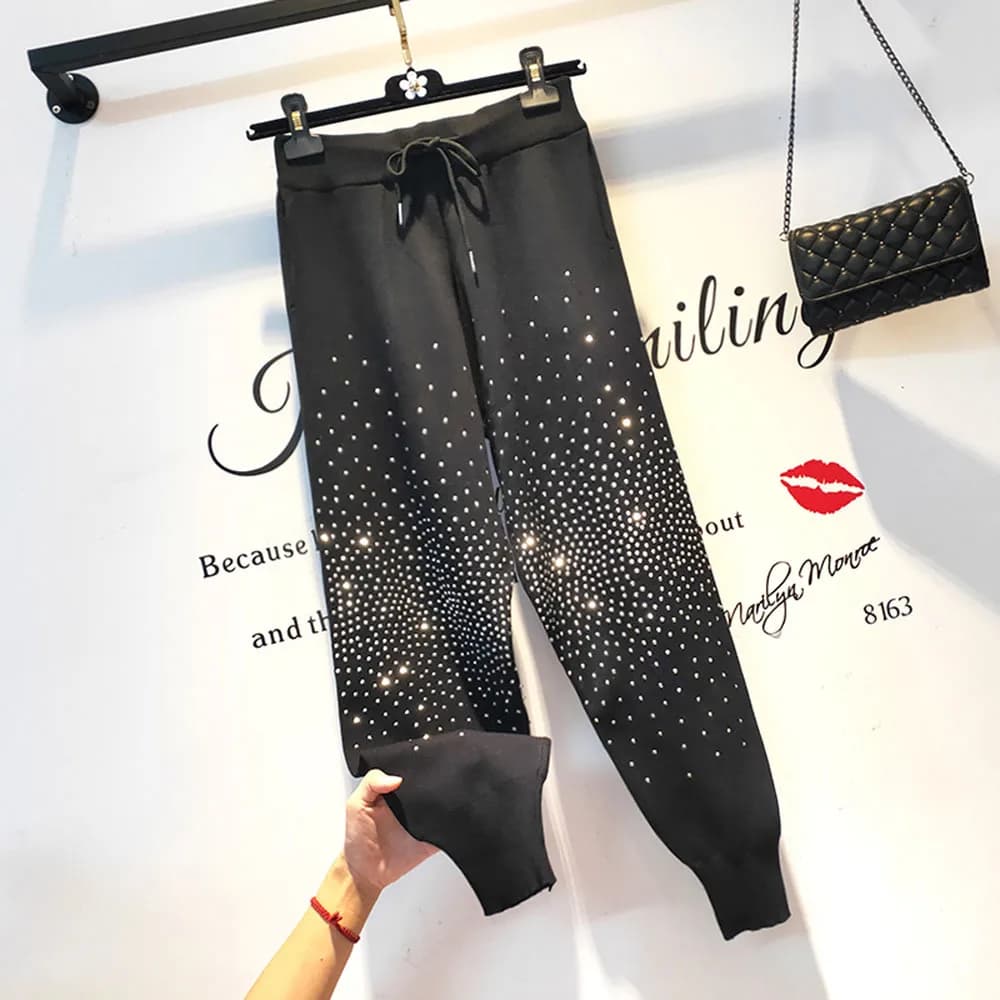 Pantalon taille haute pour femme, pantalon sarouel, neuf points, printemps, automne, 2022