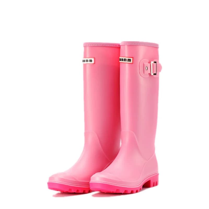 Bottes de pluie antidérapantes pour femmes, chaussures hautes, imperméables, Tube Long en caoutchouc, à la mode