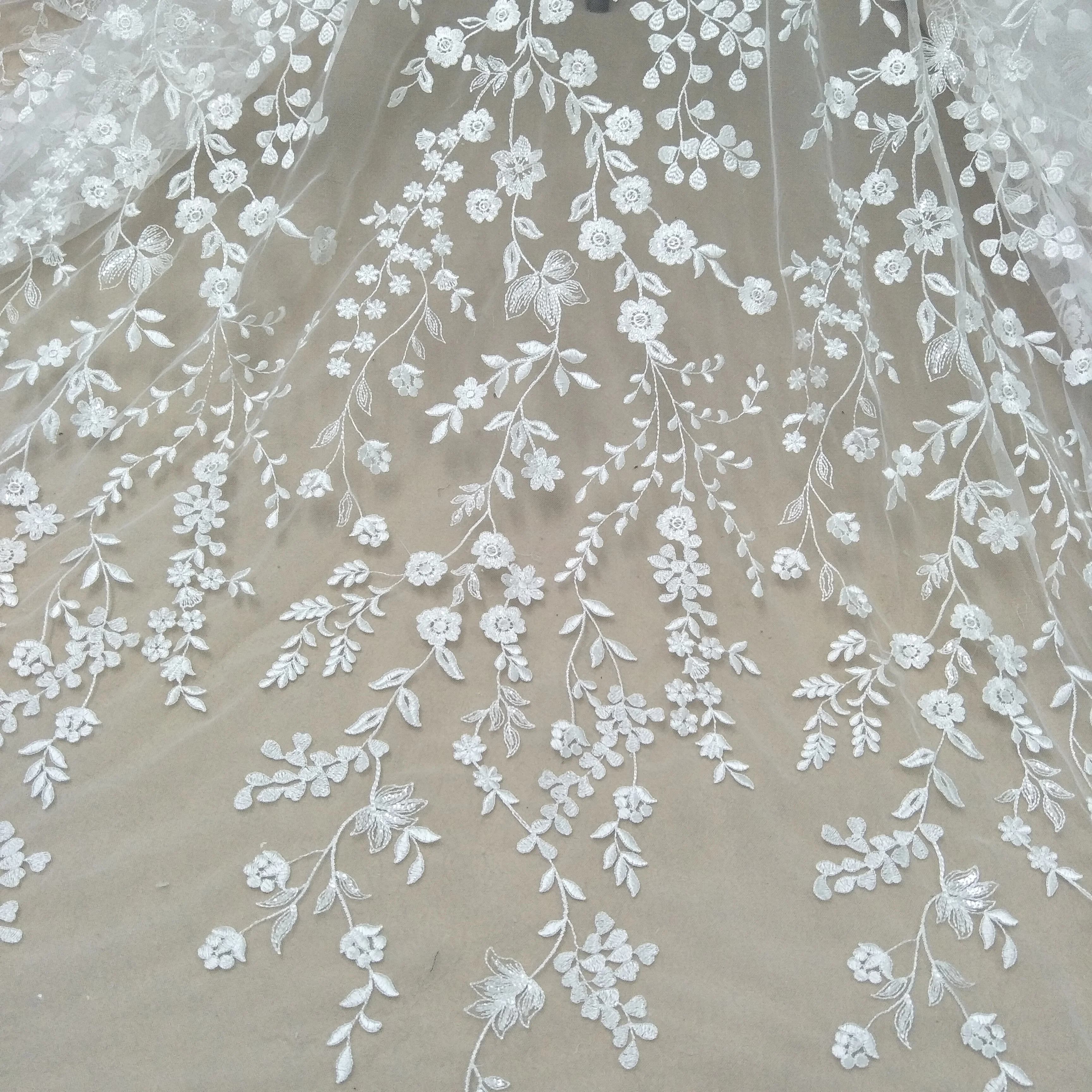 Nouvelle arrivée, robe de mariée, tissu en dentelle, largeur 130 cm, dentelle de mariée, robe de mode en dentelle, vente au mètre