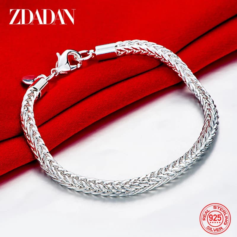 ZDADAN – Bracelet en argent Sterling 925 pour femmes, chaîne en os de serpent de 4MM, bijoux à la mode, cadeau de mariage