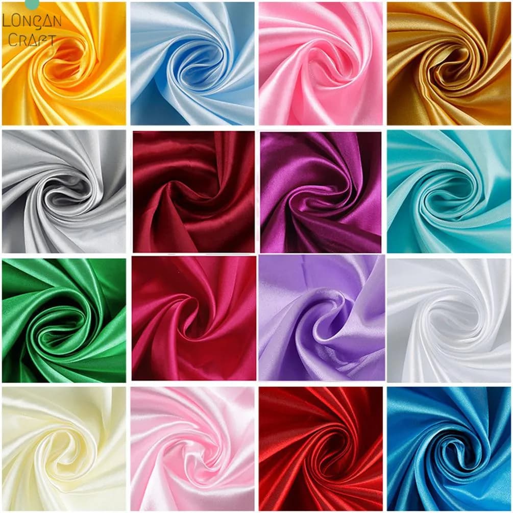 Tissu en Satin de Polyester 100cm x 150cm, tissu en soie de Simulation pour robe, boîte-cadeau, tissu de doublure en Satin, tissu à coudre de couleur unie