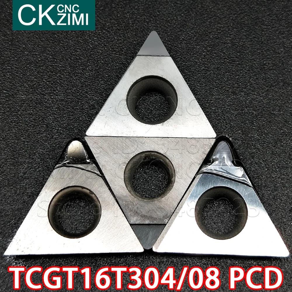 TCGT16T304 PCD TCGT16T308 PCD inserts diamant inserts, outils CNC tour à métal, TCGT 16T3 pour cuivre aluminium