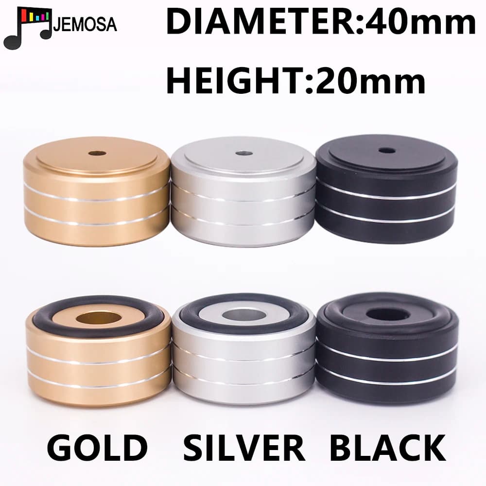 Amplificateur de pieds en aluminium 40*20mm, 4 pièces, amortisseurs, pieds en caoutchouc, plateau tournant HIFI, Isolation du haut-parleur