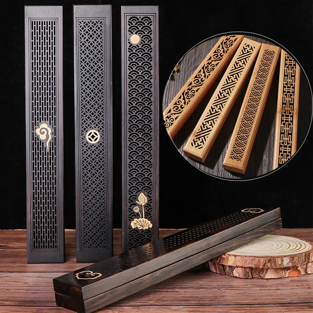 Brûleur d'encens en bois rétro avec attrape-encens gênant, porte-anciers insense, encens pour anciers, décoration de la maison