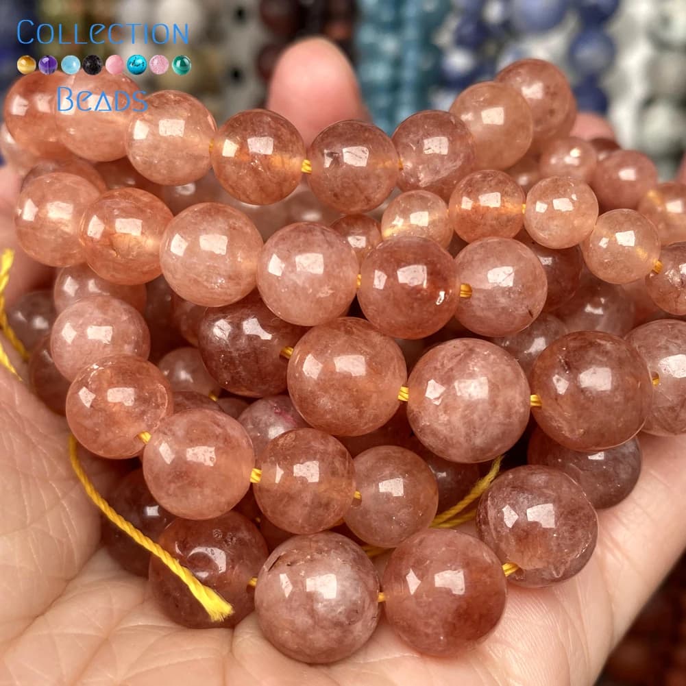 Perles Rondes en Pierre Naturelle de Soleil, 15 Pouces, 6/8/10mm, Accessoires pour Fabrication de Bijoux, Bracelets, DIY, Vente en Gros