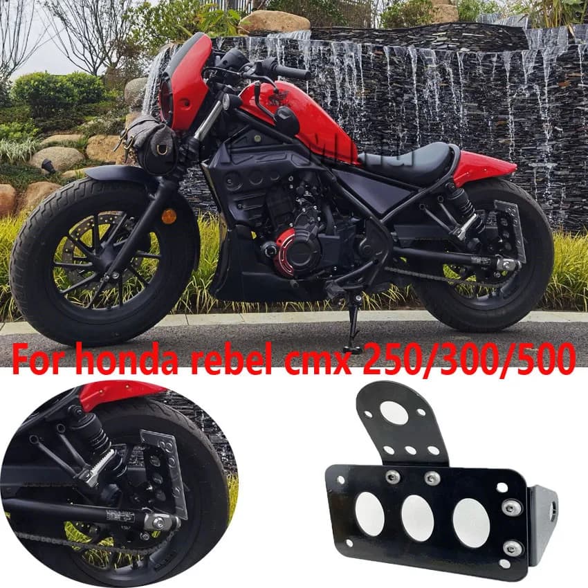 Feu arrière de moto avec support de plaque d'immatriculation pour honda rebel cmx500 cmx250 cmx 300, montage latéral