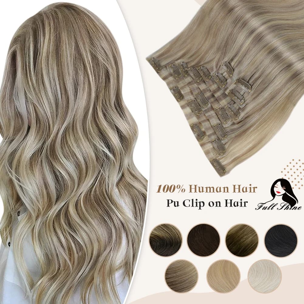 Extensions de cheveux naturels Remy, cheveux humains, Balayage, couleur Blonde, sans couture, Invisible, 100g