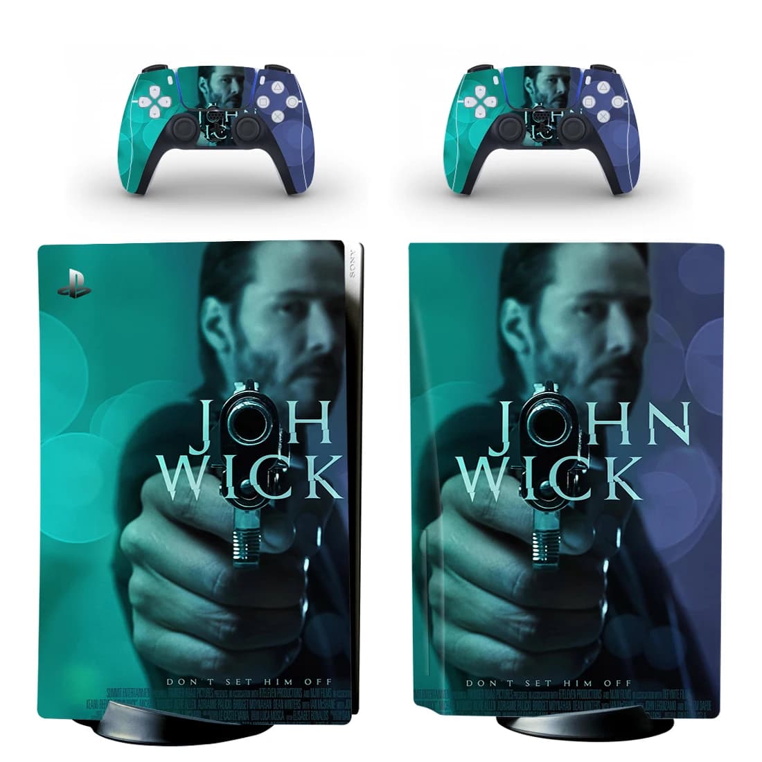 John Wick PS5 Standard disque peau autocollant couverture pour Console et 2 contrôleurs PS5 disque peau vinyle