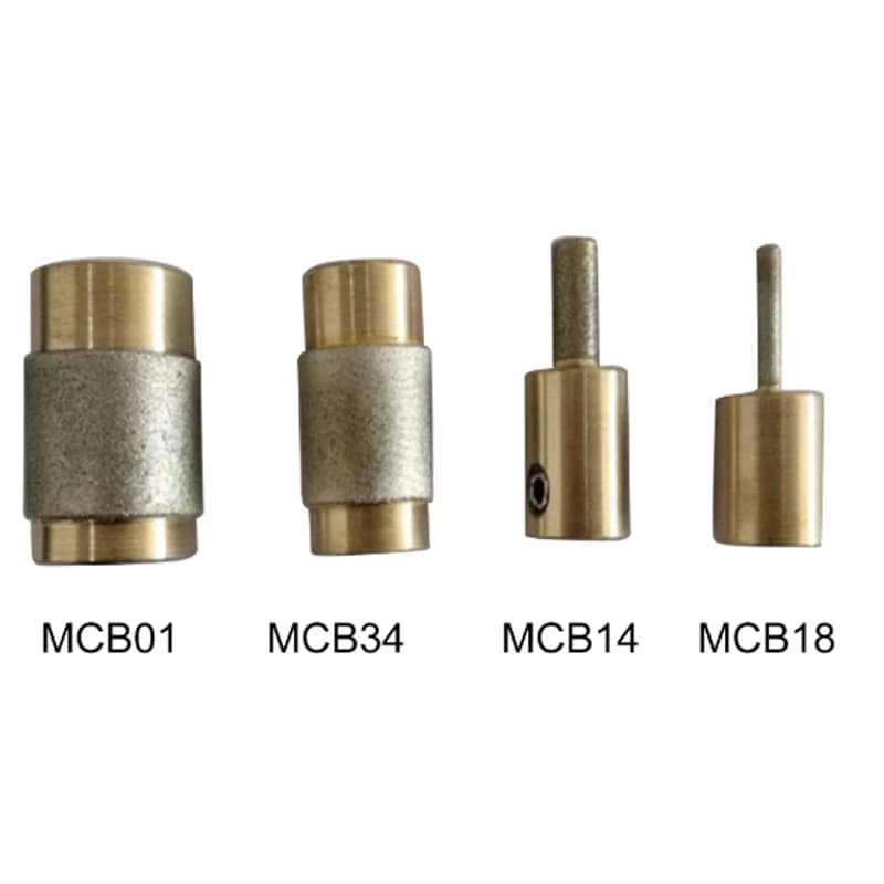 Tête de meule à grain de laiton 1'' 1/4'' 3/4'' 1/8'' MCB01 MGB34 MCB18 MGB14 pour machine à polir le verre et la pierre