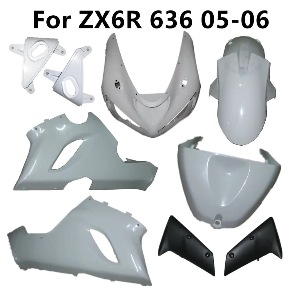 Carénage Non Peint 6R 636 05-06 Capot pour ZX6R 2005-2006, Pack de Composants, Stocke et Injection de Pièces en Plastique pour Moto Droite