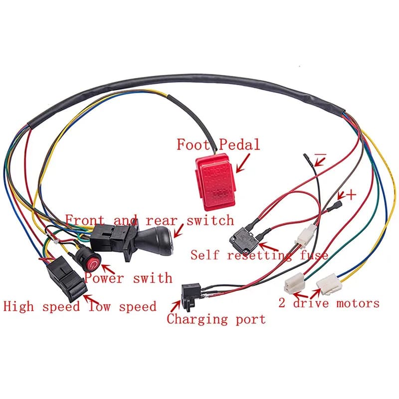 12V enfants alimenté monter sur voiture bricolage accessoires fils et boîte de vitesses, voiture jouet auto-fabriquée pour enfants pièces de rechange de voiture électrique