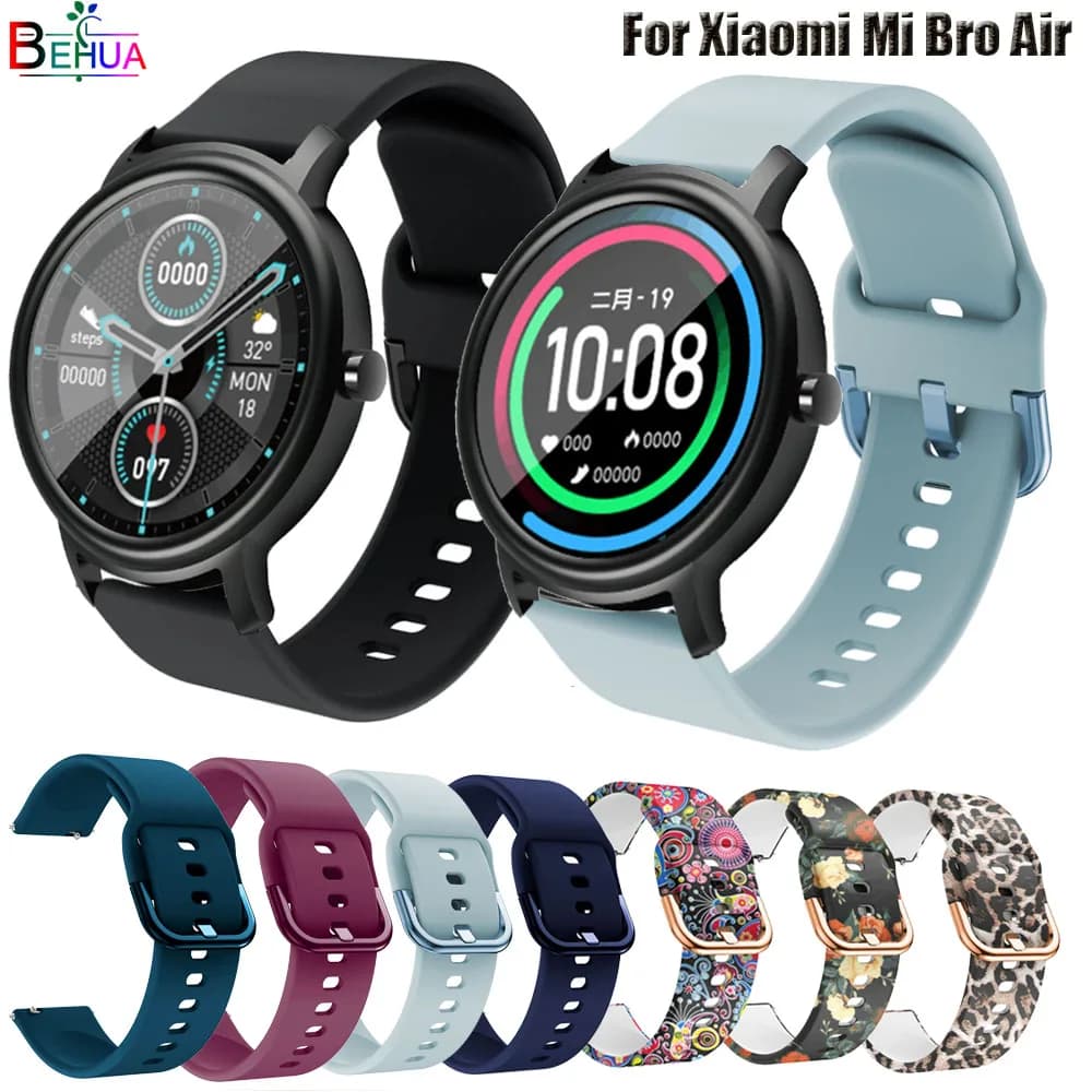 Bracelet en Silicone pour Xiaomi Mibro Air, 20mm, bracelet de couleur, Haylou LS02, pour Amazfit Bip U / Bip S / pop