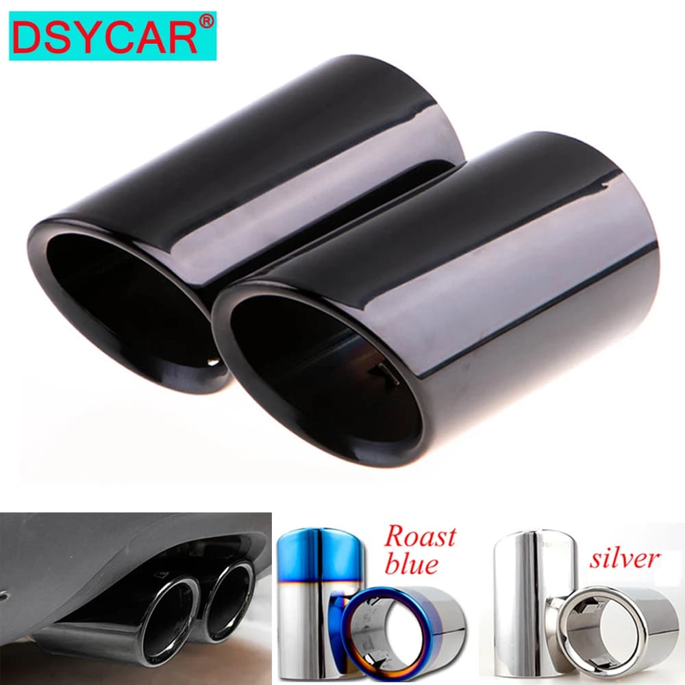 2 pièces/ensemble de couvercles de tuyaux d'échappement de voiture en acier inoxydable chromé pour Q5/A4/A4L/A3, VW Volkswagen