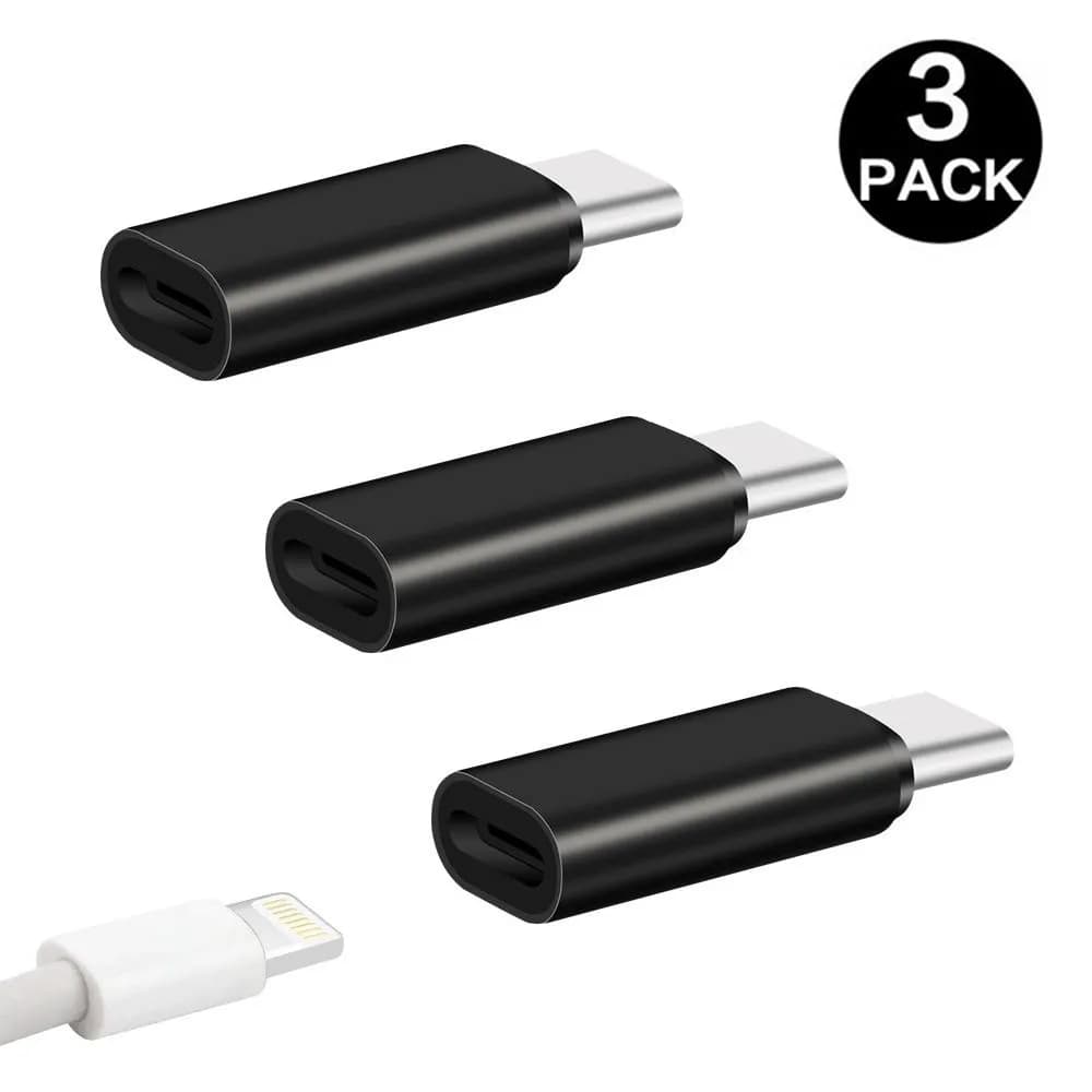 Adaptateur USB Type C vers Pluie en Métal, Convertisseur de Prise USB vers iOS, pour Samsung Galaxy S9 S10 S20 Plus IPhone 11 Pro Max X 7 8, 3 Pièces