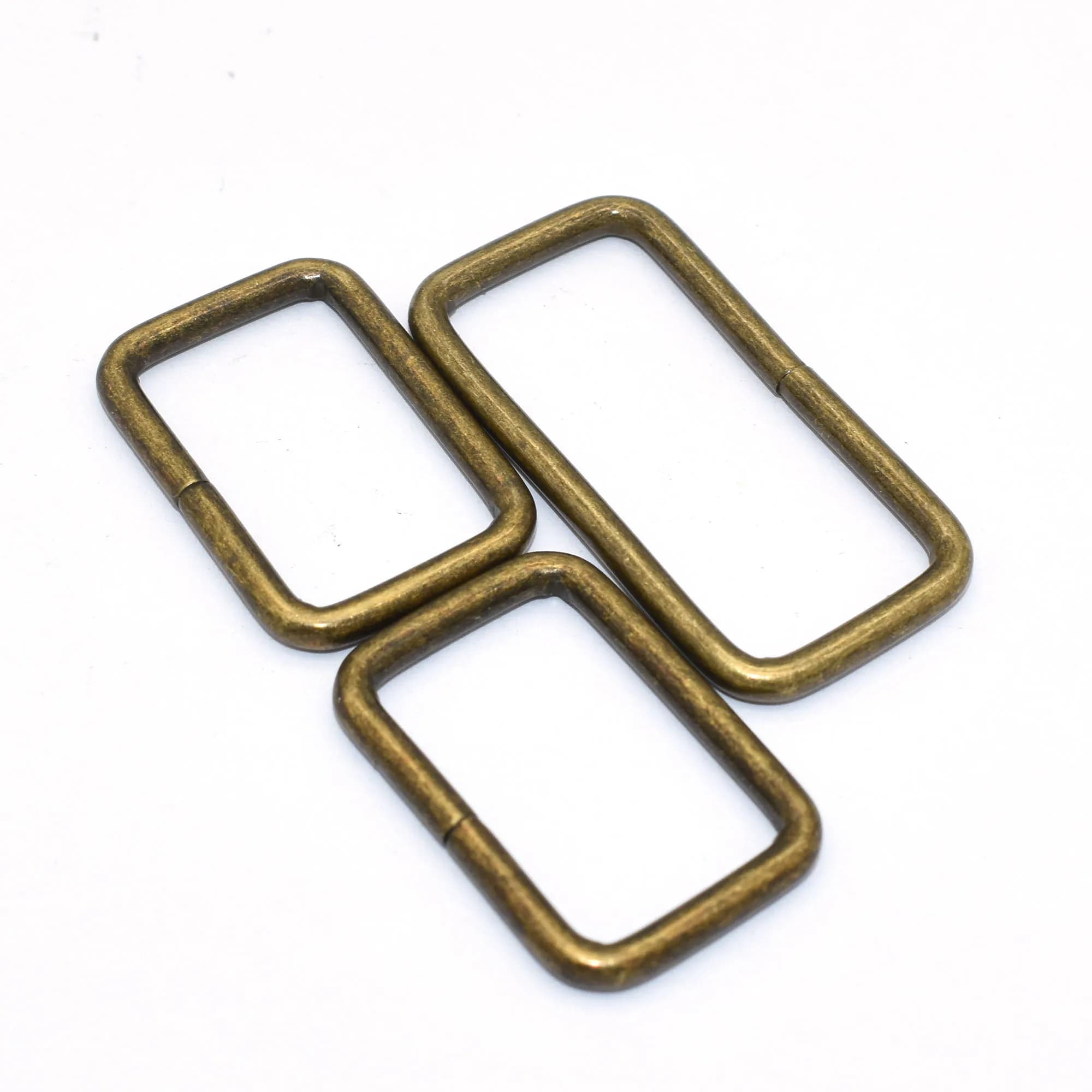 Boucle de ceinture en Bronze réglable, fermoirs de sac coulissant, attache pour sangle, anneaux rectangulaires, fournitures de quincaillerie