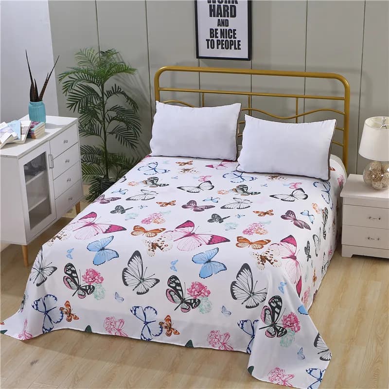 LAGMTA, 1 pièce, drap plat épais en 100 % coton, imprimé, drap de lit de haute qualité, disponible en différentes tailles, possibilité de personnalisation.