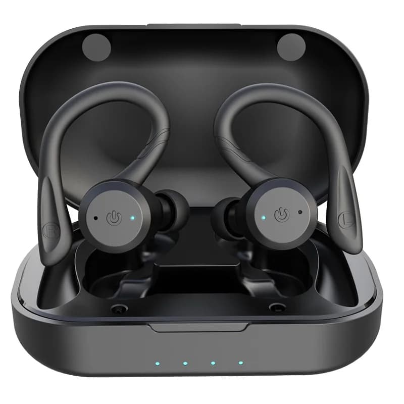 Écouteurs Bluetooth étanches pour la natation, autonomie de 20 heures, style double port, casque sans fil sportif TWS IPX7, écouteurs stéréo