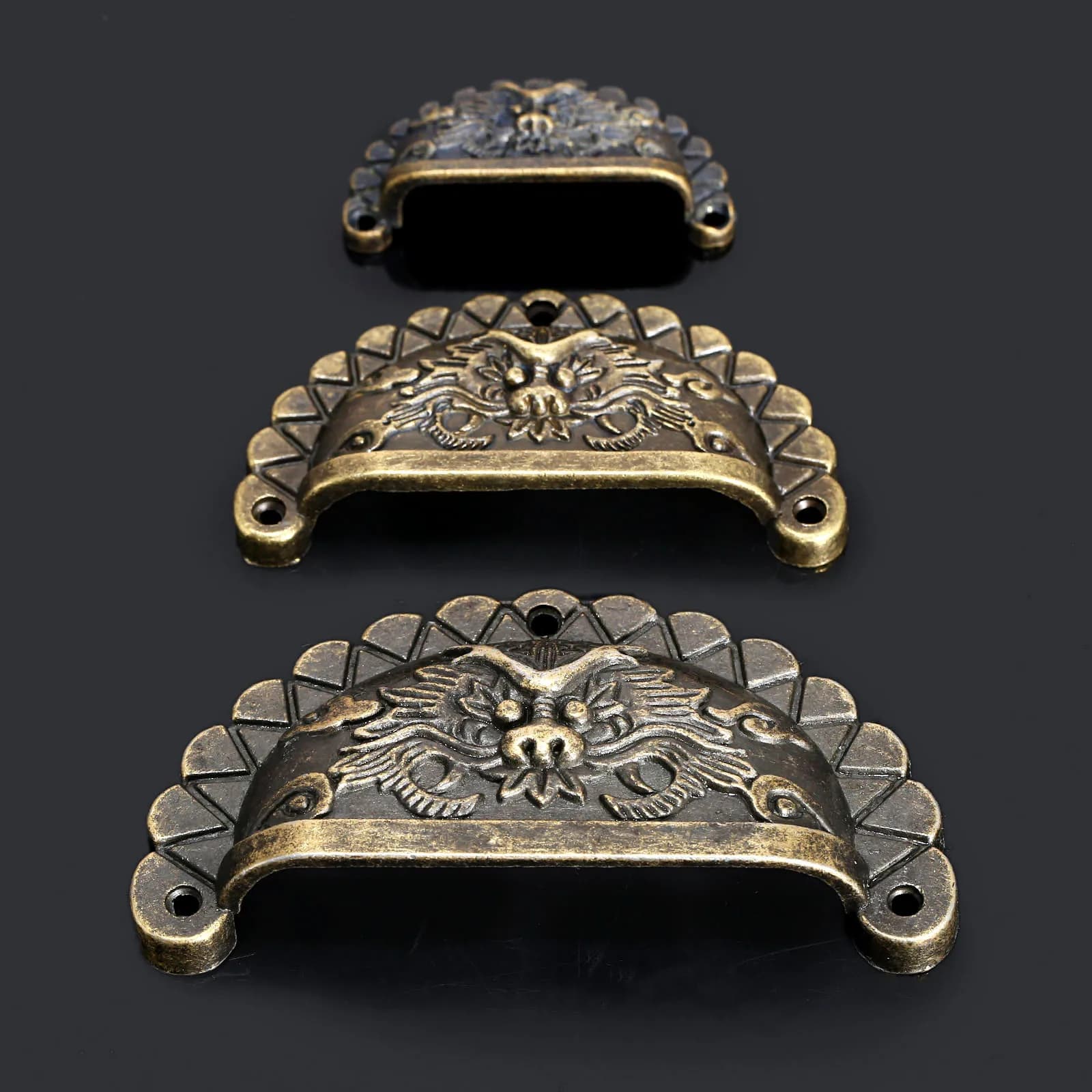 Lèvent de meuble en forme de tête de dragon, boutons de coque de quincaillerie, bouton de poignée de meuble, armoire Foy, commode, 4 pièces