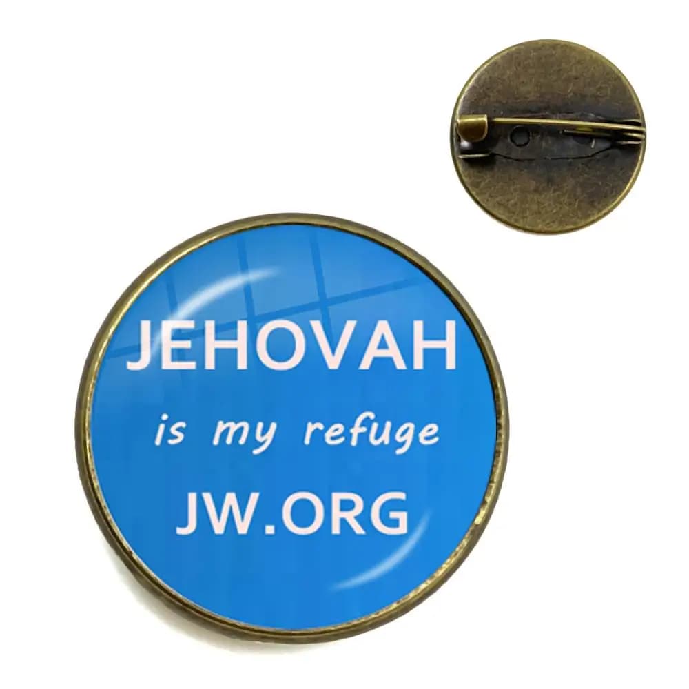 Jéhovah est mon réfugié JW.ORG broches épinglettes classique épingle à col verre Photo Cabochon broche bijoux cadeau