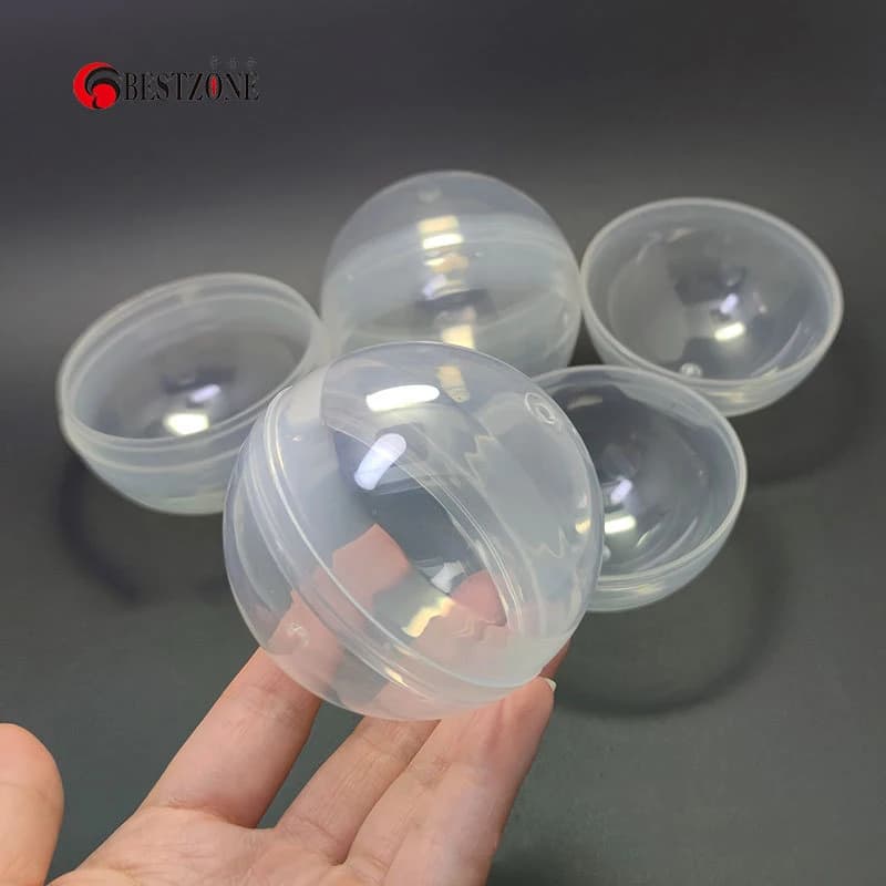Capsules en plastique vides transparentes, diamètre 75MM, 50 pièces/lot, boules de jouet, coque de conteneur pour distributeur automatique, belle et solide