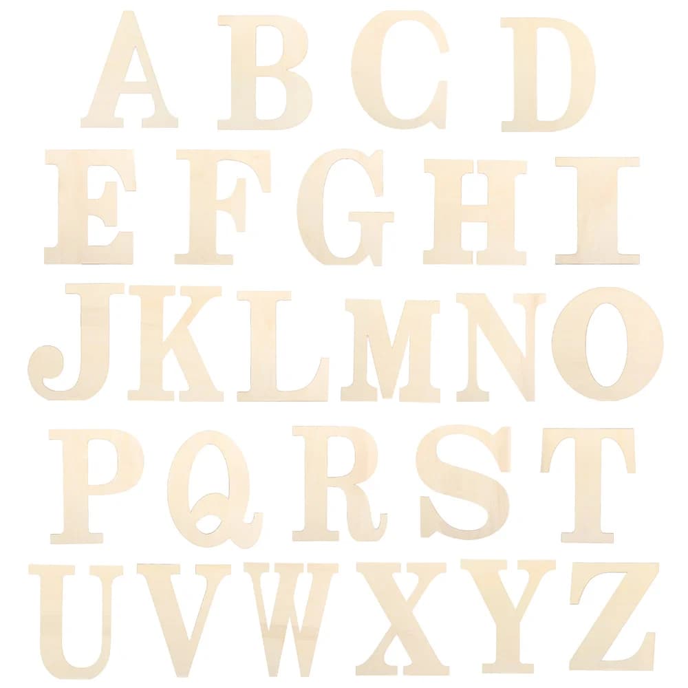 Lettres de l'alphabet en bois inachevé, 30CM, 1 pièce, blanc, peint, Semi-fini, bricolage, artisanat en bois, ornements de porte murale, fournitures de fête