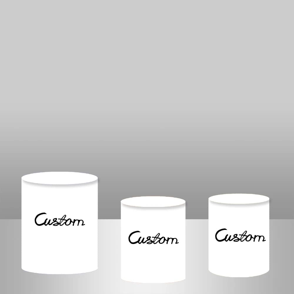 Couverture de socle cylindrique sur mesure pour la décoration de table de fête prénatale, de mariage ou d'anniversaire