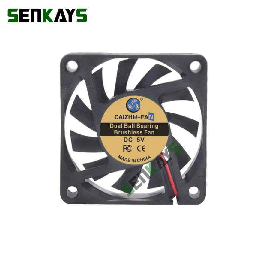 Ventilateur de refroidissement à double roulement à billes, 5V, 12V, 24V, 60mm, 6010 cc, 60x60x10mm, 6cm, pour boîtier d'ordinateur, CPU, XH2.54, 2 broches