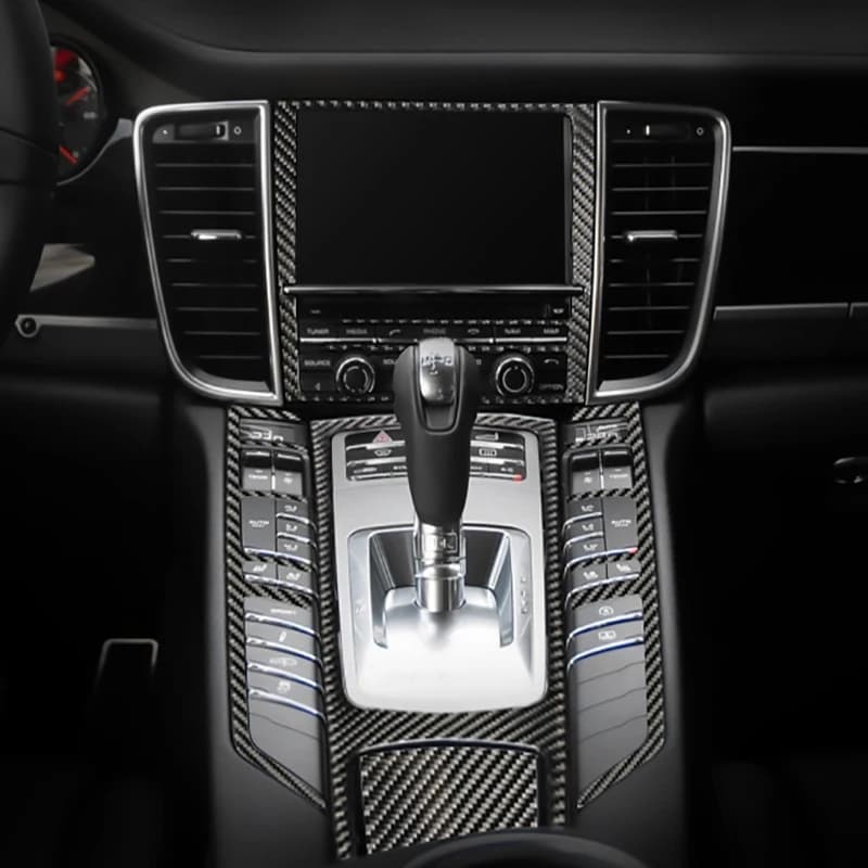 Autocollant de style de voiture pour Porsche Panamera 970, en Fiber de carbone, cadre de changement de vitesse, couverture décorative, bandes de garniture, accessoires automobiles