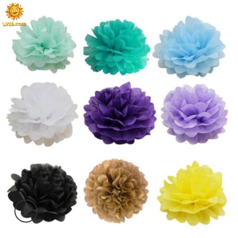Guirlande de boules de fleurs en papier décoratives de 10 pouces (25 cm), style européen et américain, accessoire de fête fait main pour mariage, anniversaire et réunions