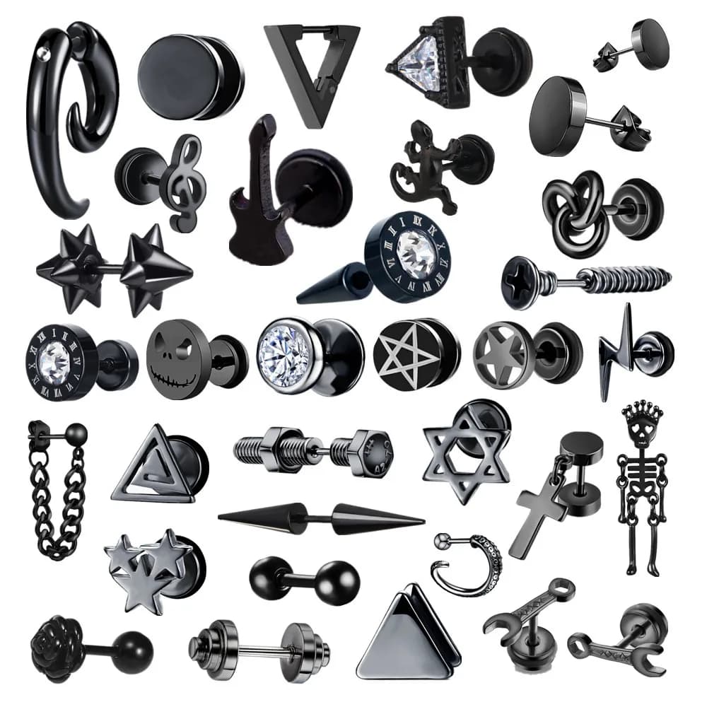 Petites Boucles d'Oreilles Punk Noires pour Homme et Femme, en Acier Inoxydable, Accessoires de Bijouterie, Nouvelle Mode, 2020
