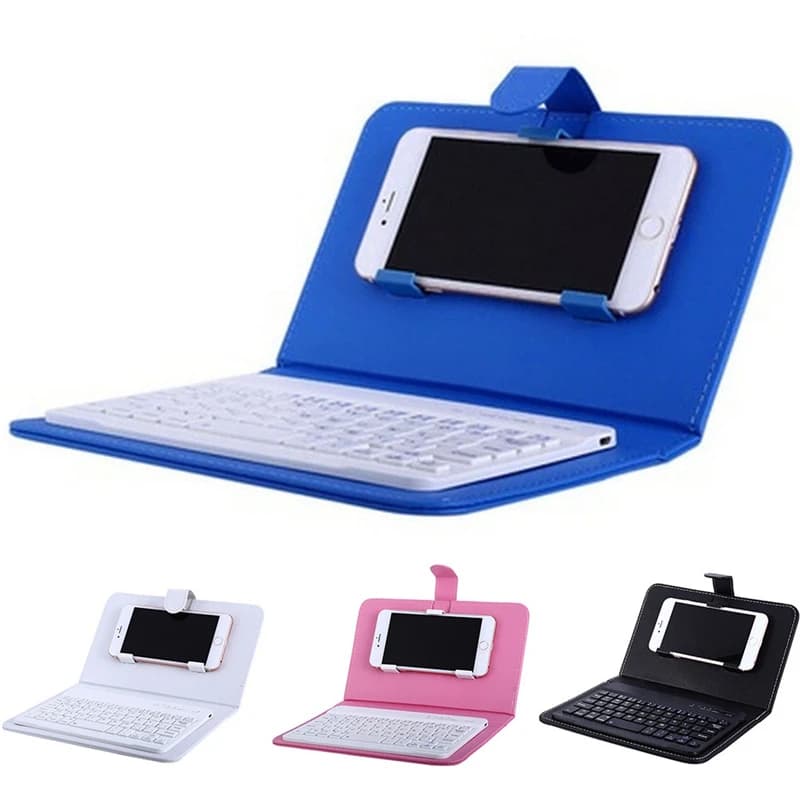 Clavier Bluetooth sans fil pour Iphone Huawei Xiaomi tablette Mini clavier téléphone portable clavier de jeu étui en polyuréthane Support