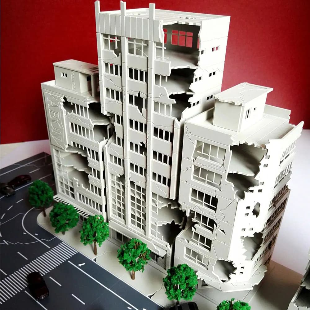 Glandes endommagées par la bataille, échelle N 1:144, construction de maison détruite, modèle en plastique ABS, échelle 1:100