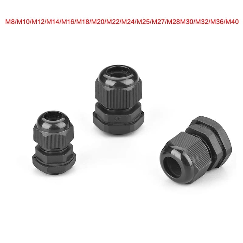 Presse-étoupe électrique étanche en plastique, 10 pièces, entrée de câble en Nylon M8/M10/M12/M16/M20/M25/M32/M36/M40, connecteur de fil de passage de câble