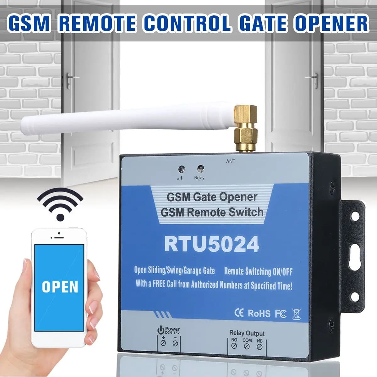 RTU5024-Ouvre-porte avec télécommande sans fil, commutateur de citations, accès à la porte, appel gratuit, 850 MHz, 900MHz, 1800 MHz, 1900MHz, 101