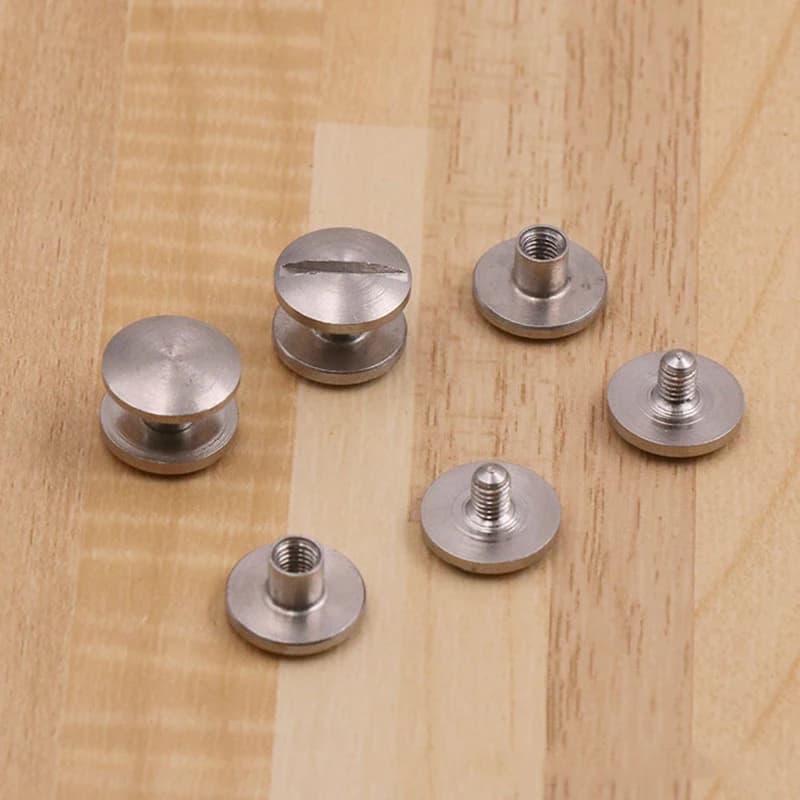 20 ensembles de vis Chicago de reliure en acier inoxydable, goujons à vis de ceinture, Rivets, clous pour Album Photo, ceinture, portefeuille, attaches, accessoires