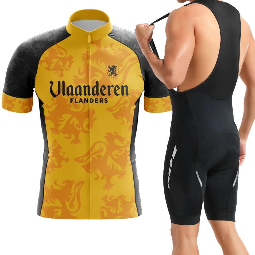 Maillot de cyclisme avec coussinet en Gel pour l'été, ensemble de vélo jaune