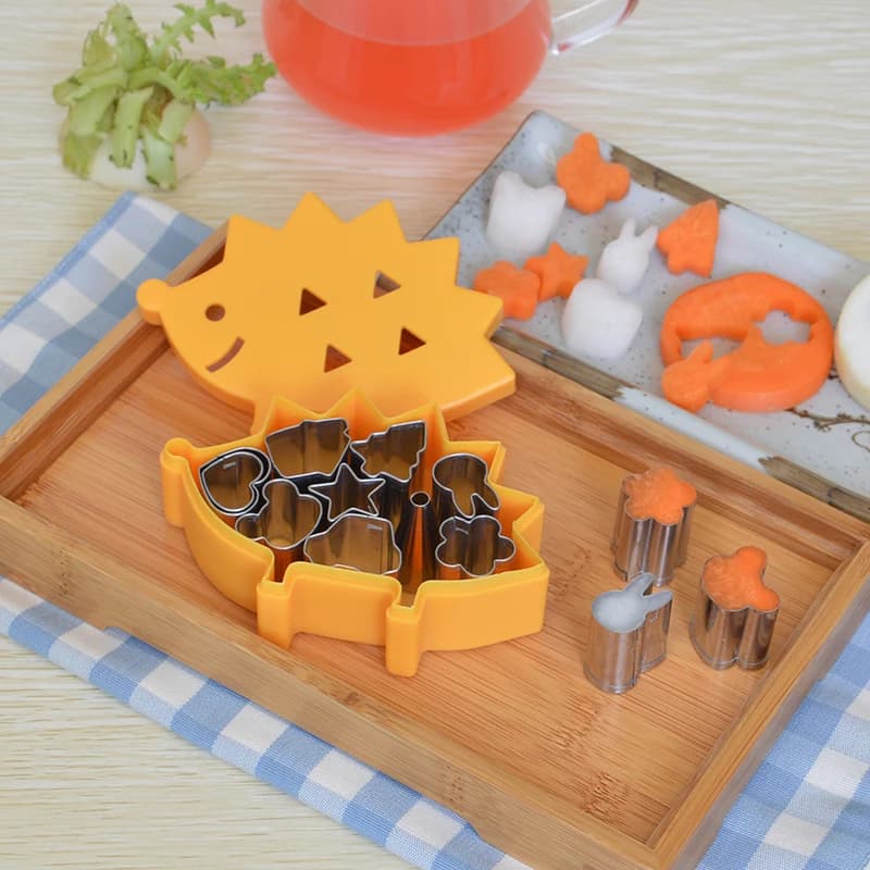Mini moule coupe-fruits en acier inoxydable, design de boîte Kasgehog, biscuit, jambon, enfants, outils de décoration Bento, mignon, ensemble de 10 pièces