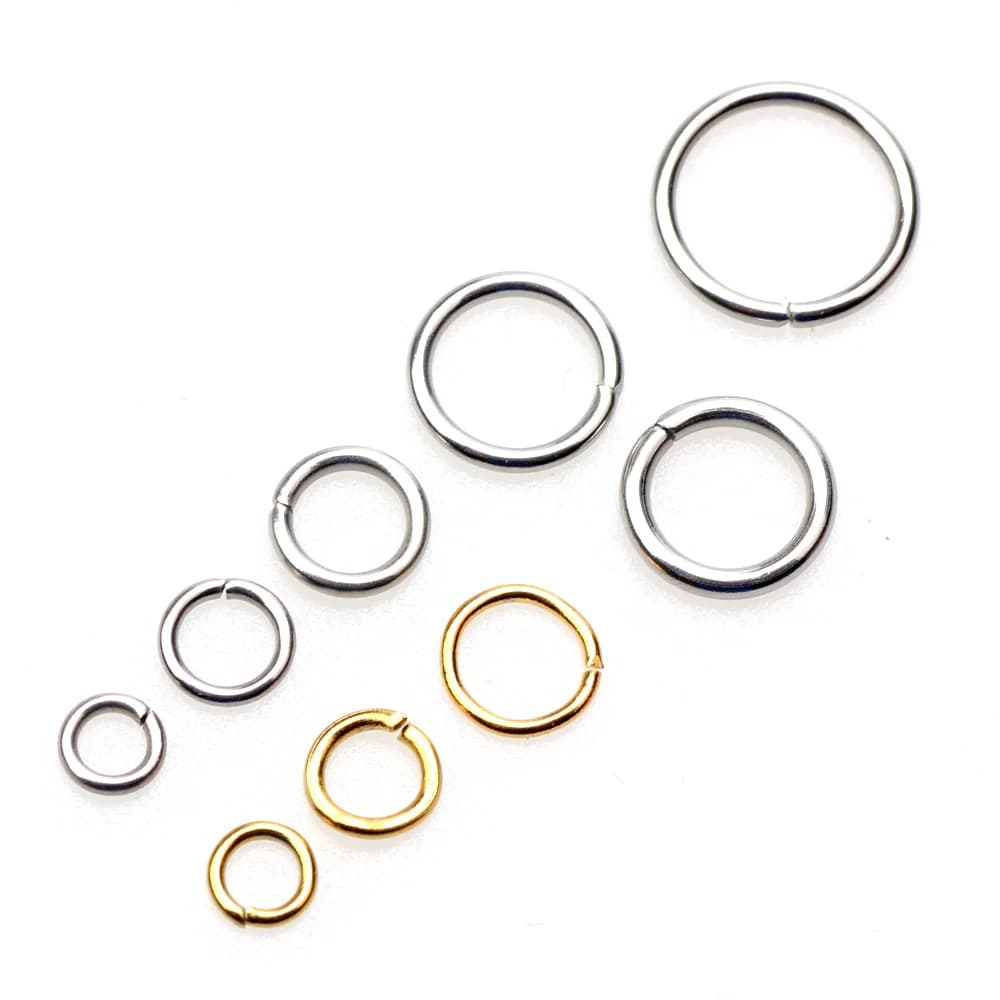 Anneau ouvert en acier inoxydable pour diabétique, connecteur fendu à double boucle, or et argent, collier à faire soi-même, fournisseur de bijoux, 4mm, 6mm, 8mm, 10mm, 1 paquet