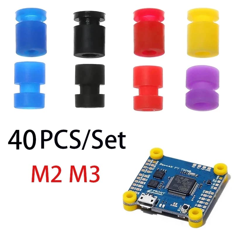 Boules d'absorption des chocs à montage souple M2/M3, 40 pièces, pour contrôleur de vol FPV Quadcopter F4 F7, boules d'amortisseur en Silicone Anti-Vibration
