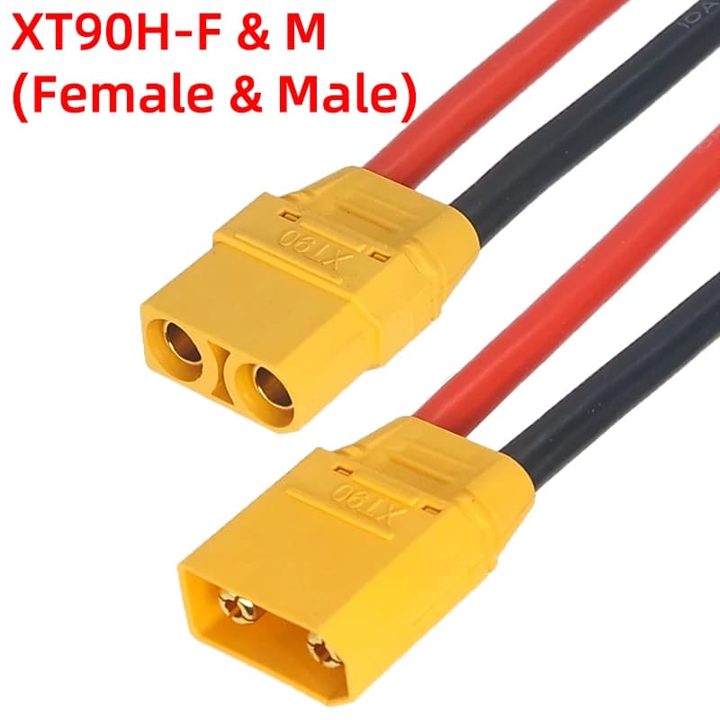Amass – connecteur de câble XT90 mâle femelle, prise XT90H avec couvercle de gaine, fil en silicone 12awg 10awg pour batterie Lipo RC, Drone FPV
