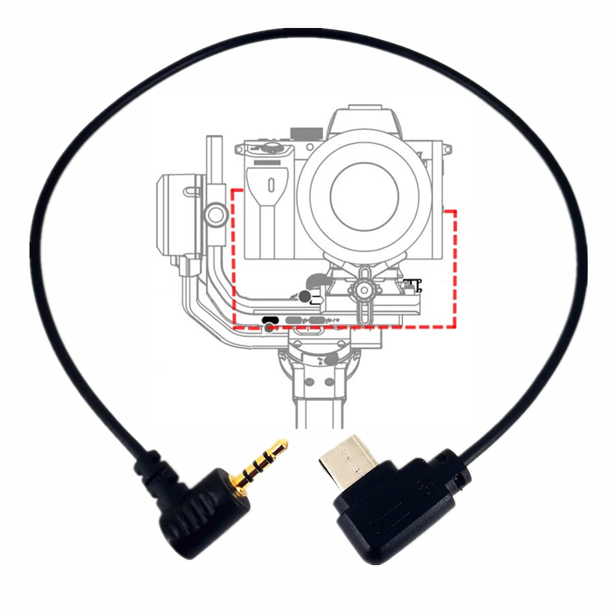 Câble de contrôle Type-C vers 2,5 mm L1 RSS pour appareils photo Panasonic GH6 GH4 GH3 G95 et DJI RSC2 RS4 RS3 Pro RONIN-SC Ronin RS5 Type-C USB-C