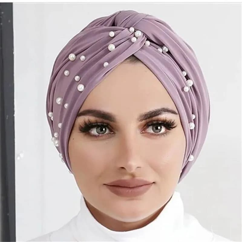 Mode musulmane femmes élastique velours perles Turban casquettes islamique Hijab Bonnet Musulman Femme foulard indien chapeau Turbante Mujer