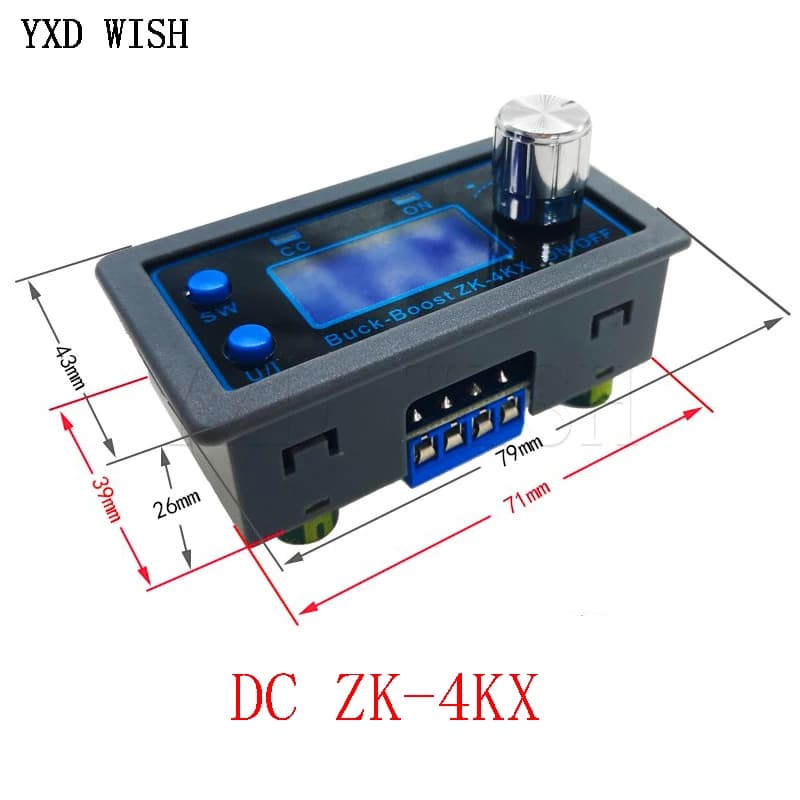ZK-4KX DC-DC Buck Boost Convertisseur CC CV 0.5-30V 4A 5V 12V 24V Power Tech Réglable Alimentation de laboratoire régulée zk - 4kx