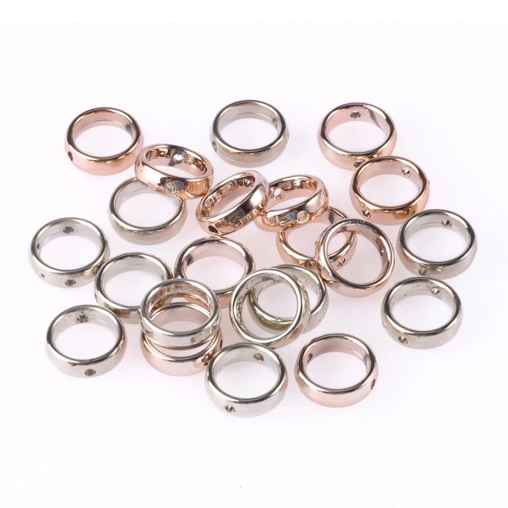 50pcs deux trous rond cercle CCB cadre entretoise perles pendentifs connecteurs résultats de bijoux à la main bricolage boucles d'oreilles collier Bracelets